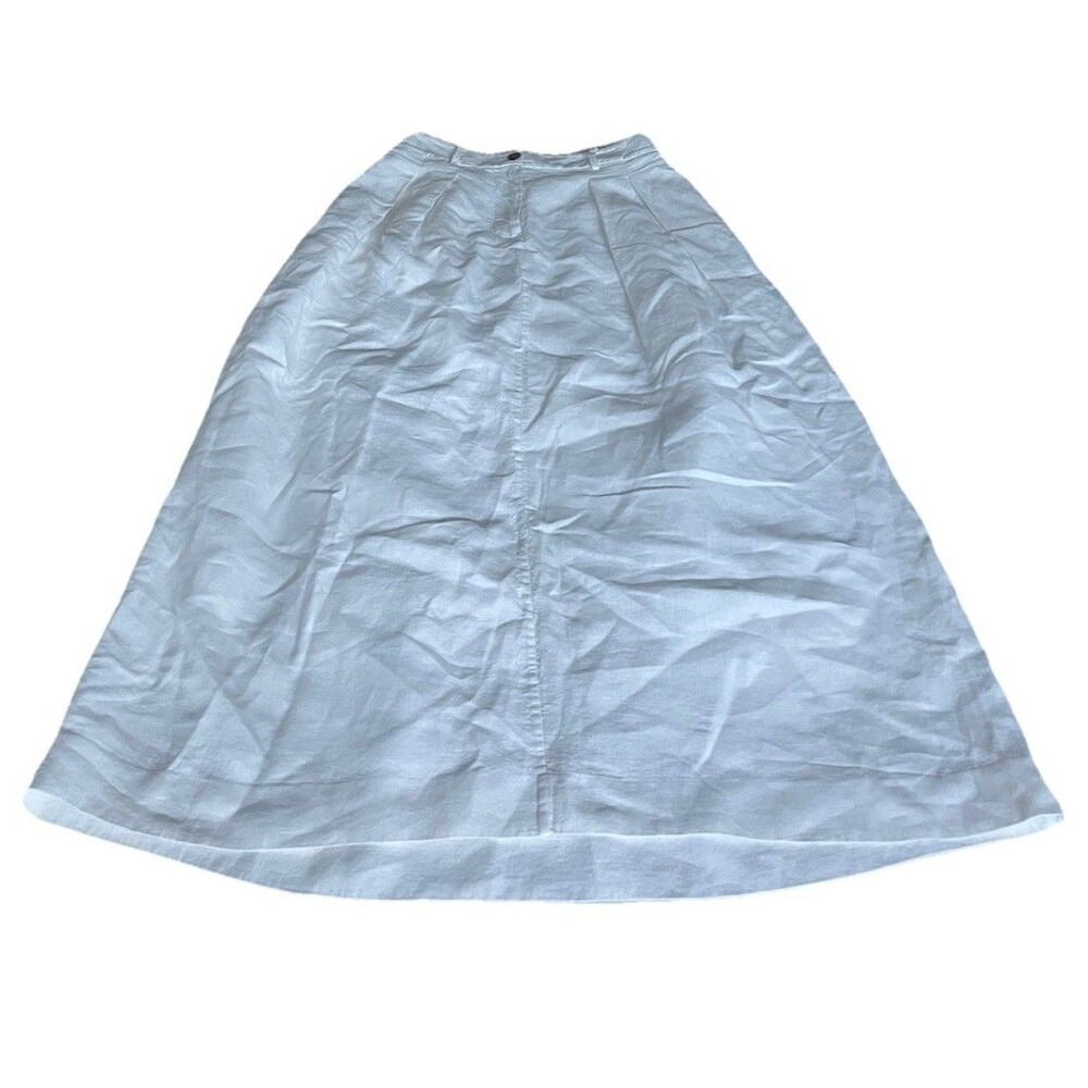 Jenni Kayne Annabel Skirt Ivory Linen, Pleat Waist, Size S - Picture 2 of 8